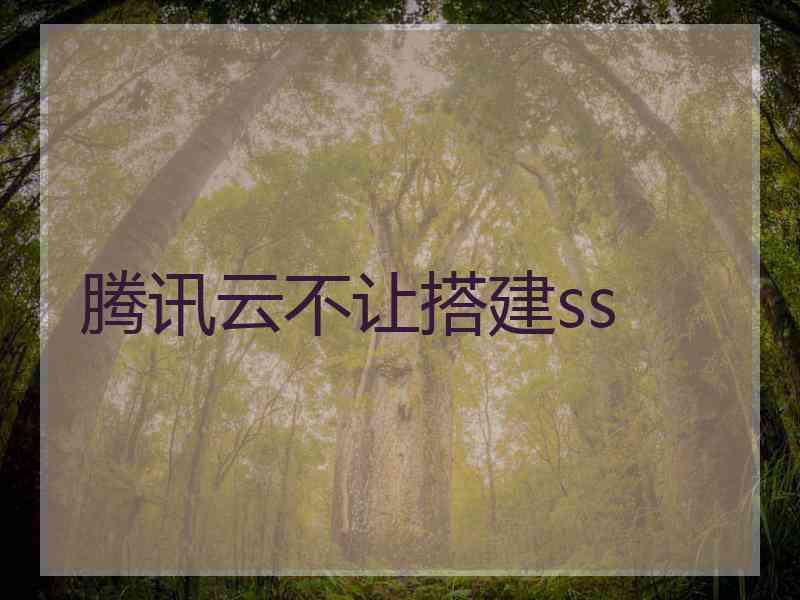 腾讯云不让搭建ss